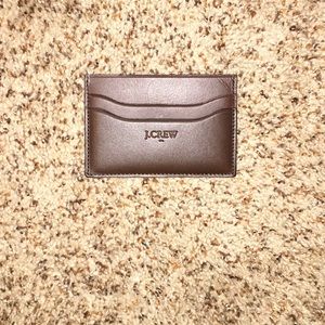 J.Crew brown leather card holder.